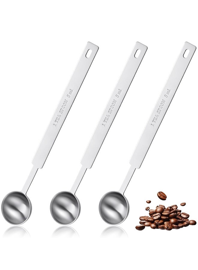 3 Pcs Long Handle Measuring Spoons 5ml, Stainless Steel Measure Spoons, Tablespoon & Coffee Scoop, for Cooking Baking - Image 1